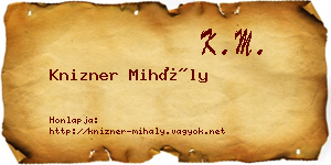 Knizner Mihály névjegykártya